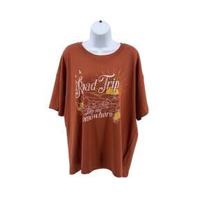 Urban Nation Road Trip, Take Me Somewhere T-shirt Womens 2X Orange Relaxed Crew